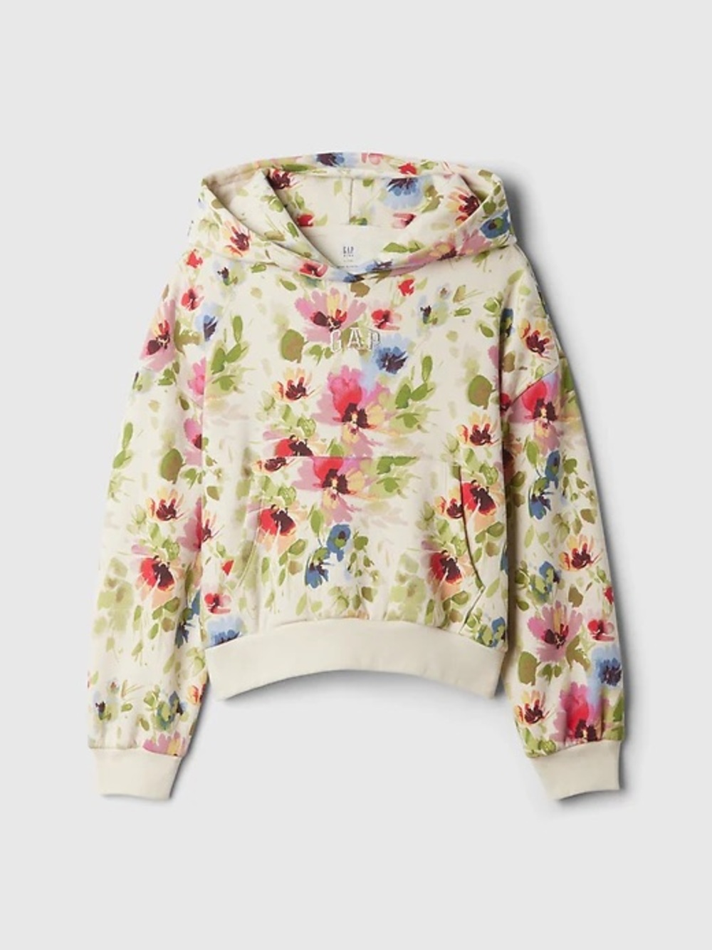 Gap Kids VintageSoft Floral Logo Hoodie Size Small 6-7